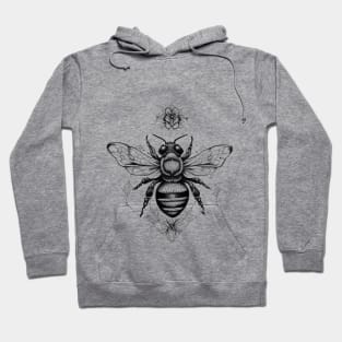 Bee Wild Animal Nature Illustration Art Tattoo Hoodie